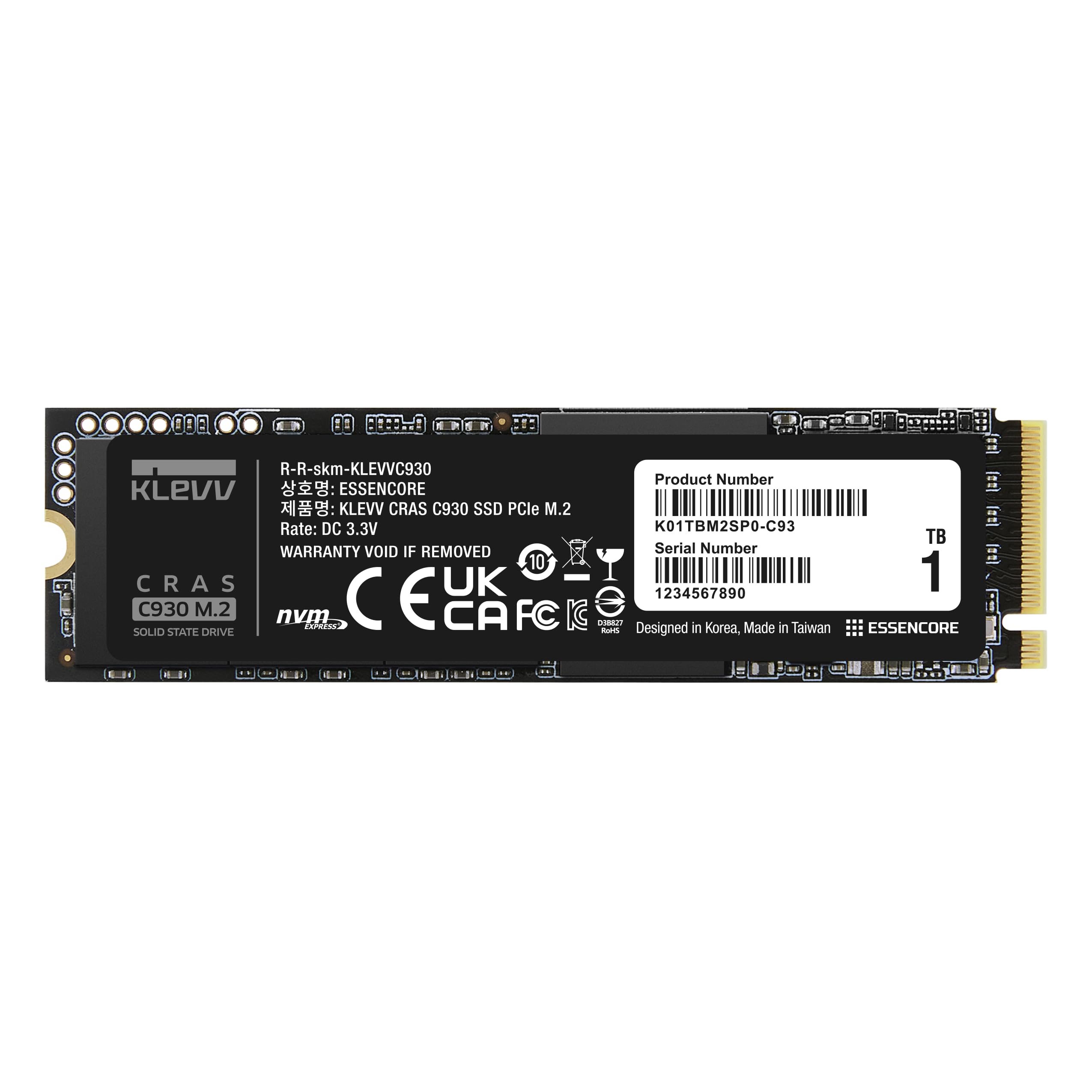 Klevv Cras C930 1Tb M.2 Nvme Pcie Gen4X4 Internal Gaming Ssd Heatsink Included, Compatible With Ps5, Up To 7400Mb/S With Dram Ca